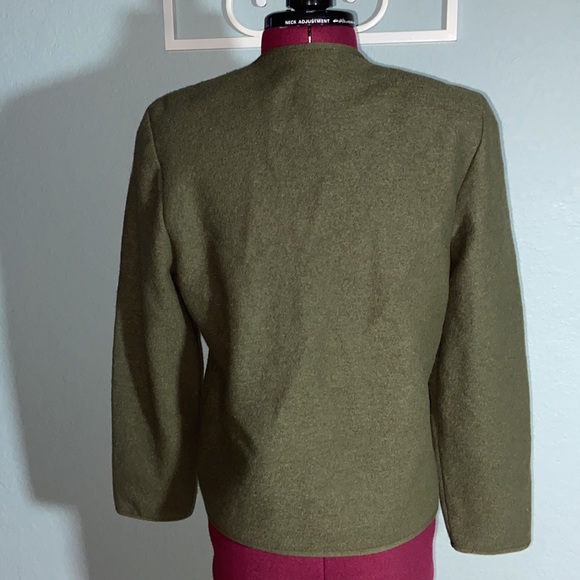 Nwot Vintage Geiger Boiled Wool Button Crop Green Jacket Blazer cardigan - Picture 7 of 10
